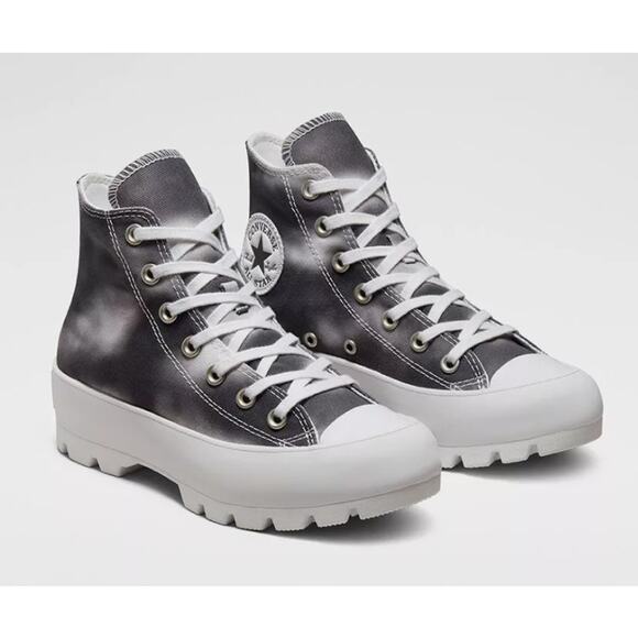 Converse Chuck Taylor All Star Lugged High Top Sneakers Tie Dye Gray Womens US 7 - Picture 2 of 14
